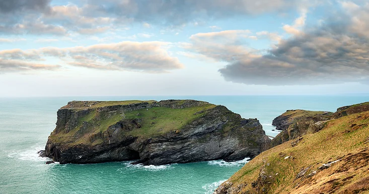 Steep cliffs at Tintagel on the north coast of Cornwall