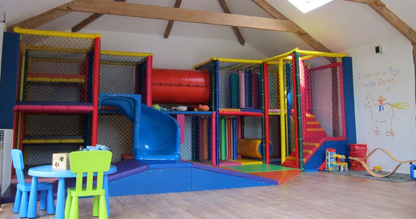 Rainbow indoor playbarn for toddlers located at Bosinver in Cornwall