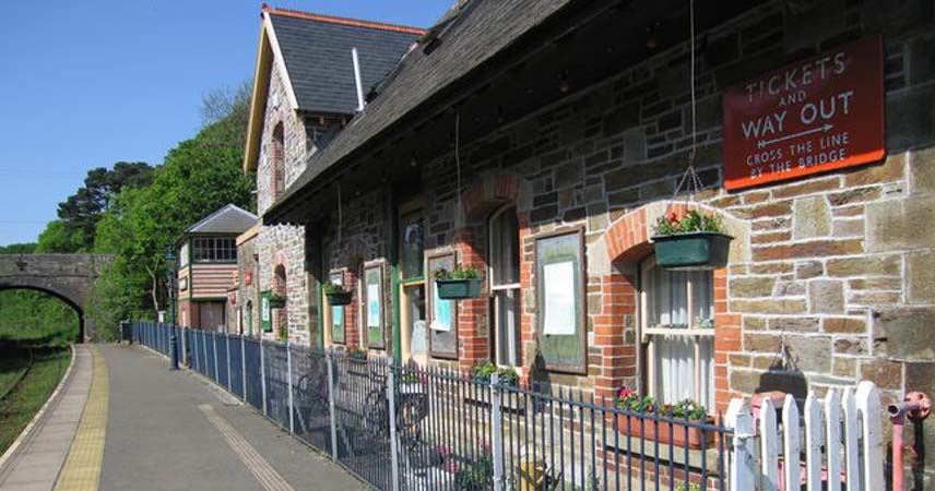 Picture of the train station in the Tamar Valley.