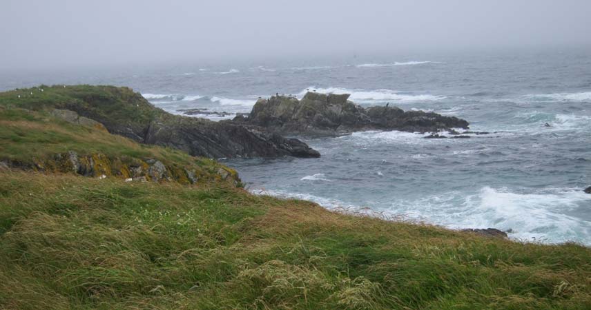Photo of the stormy seas just off of Looe Island in Cornwall