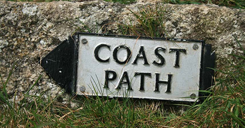 Coast path sign from the South West Coast Path.