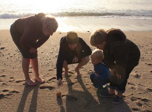 family-on-beach