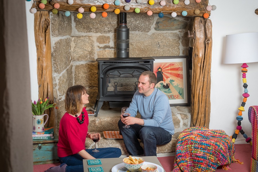 Bosinver's cottages are well equipped for winter with cosy wood burners