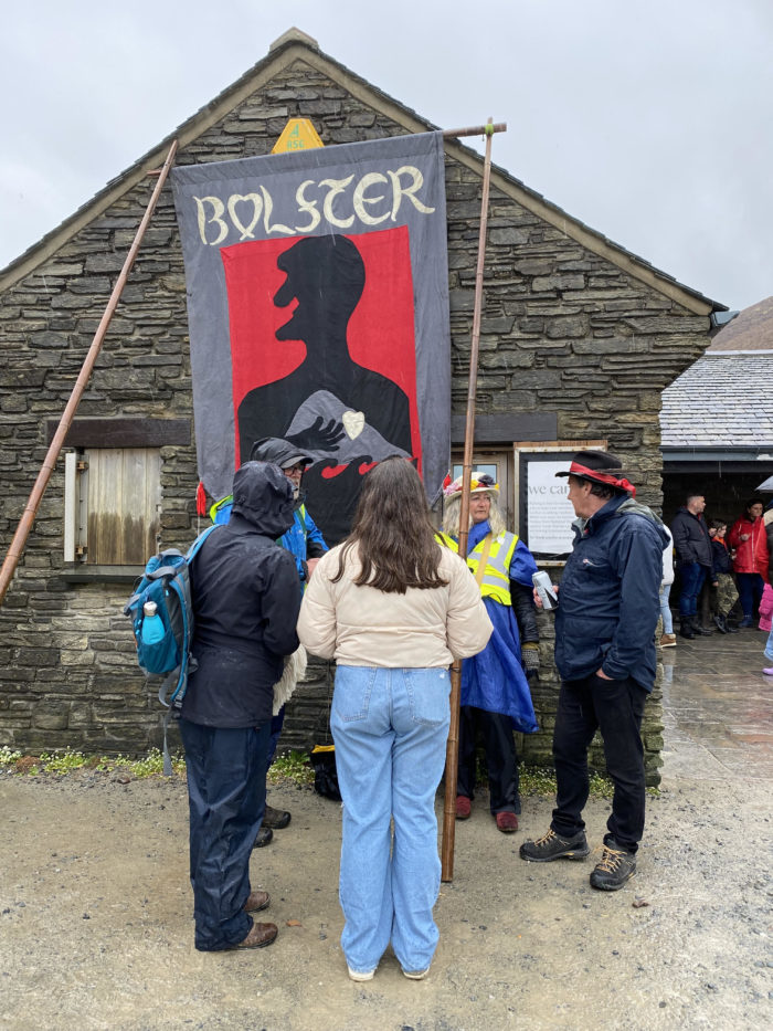 Villagers in St Agnes, Cornwall gather at the start of the Bolster pageant