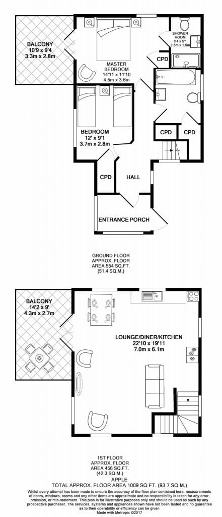 Floor Plan for Bosinver's Apple Cottage