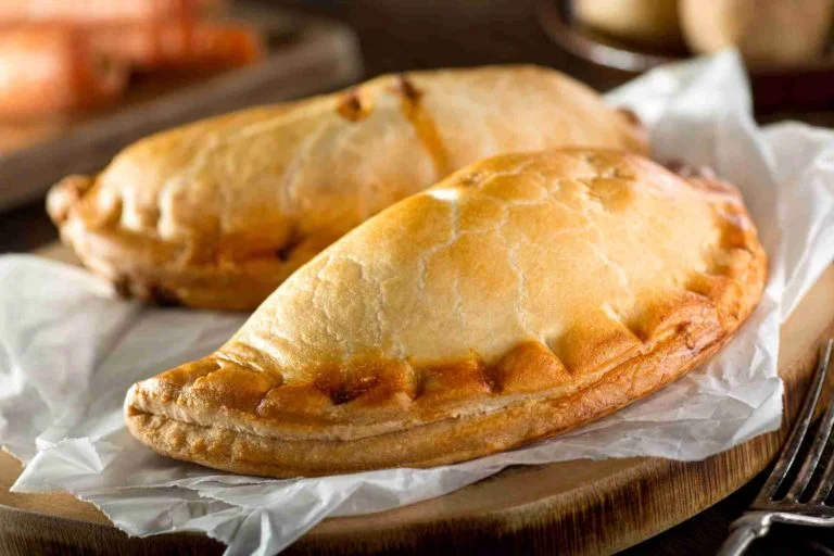 Close up of two traditional Cornish pasties