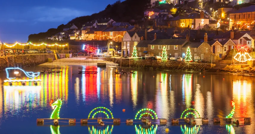Christmas lights in Mousehole