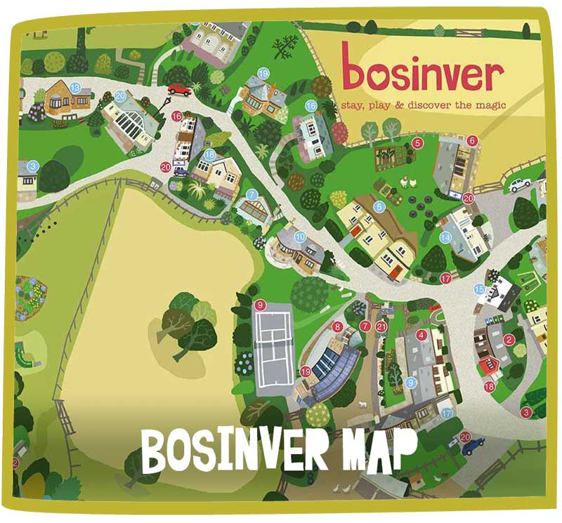 Illustrated map of the Bosinver site.