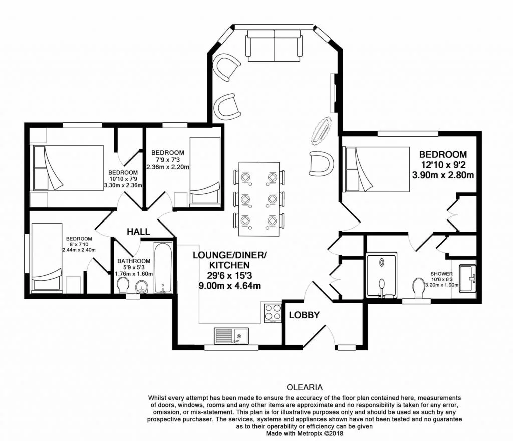 Detailed drawing of the floorplan at Olearia at Bosinver.