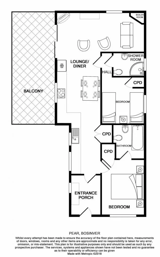 Detailed drawing of the floorplan at Pear at Bosinver.